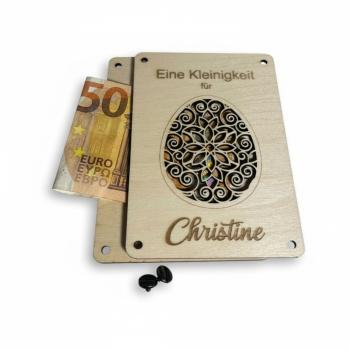 Holzkarte zu Ostern: Stilvolle Geldgeschenke personalisiert mit Namen – Die perfekte Geschenkidee für deine Liebsten!